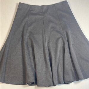 Zac & Rachel Petite Swing Skater Skirt Charcoal Gray Midi Length Flare Elastic S